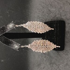 Long Rhinestone Dangle Earrings No Brand